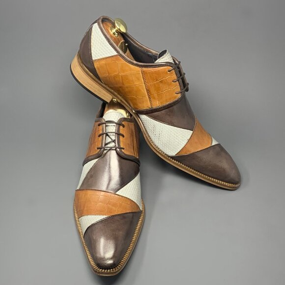 *NEW* / DUCA "Imperio" / Genuine Italian Calfskin / Tri Tone Derby / Men's 14 - Picture 9 of 13